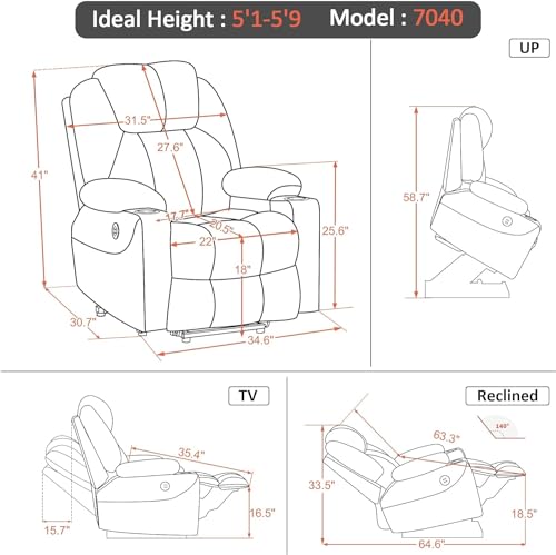 Sillón con función reclinable y piel sintética miniatura 2