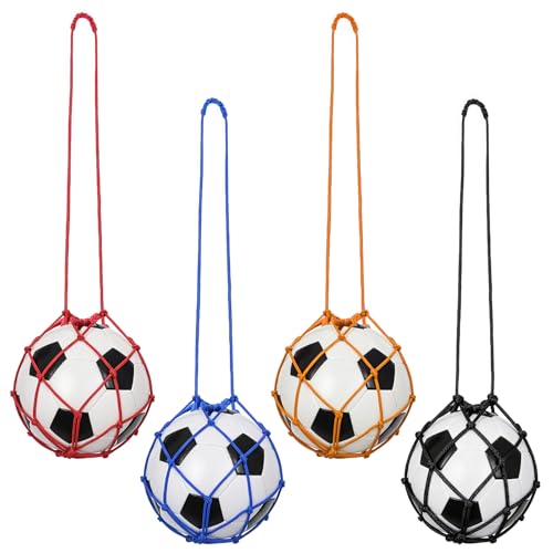 4Pcs Soccer Kick Trainer Football Kick Trainer Adjustable Return Net Football Training Equipment Soccer Return Trainers Net for Solo Juggling Practice Gear Compatible with Size 3 4 5 Balls Great Gift