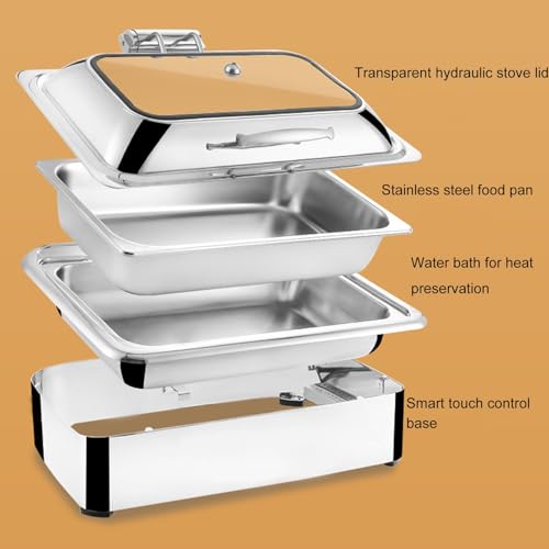 Chauffe-buffet électrique 9 L en acier inoxydable avec couvercle - 4