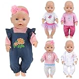 14-18 Inch Baby Doll Clothes 5 Sets Accessories Dress with Hats Socks for New Born 43cm Toy Baby Doll 14-16 Inch/15 Inch/18 Inch/Girl&Boy
