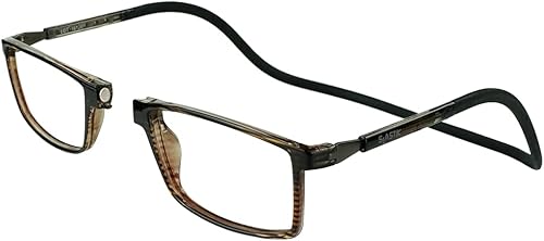 Clic Gafas de lectura magnéticas con bloqueo de luz azul de Slastik, banda plegable suave, lectores de computadora con patillas ajustables, Trevi