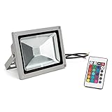  FOCO LED EXTERIOR 50W RGB CON MANDO DE DISTANCIA IP 65 IMPERMEABLE