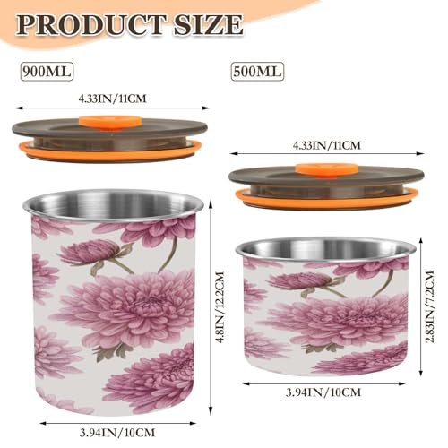Envase hermético para café acero inoxidable 900ml rosa miniatura 2