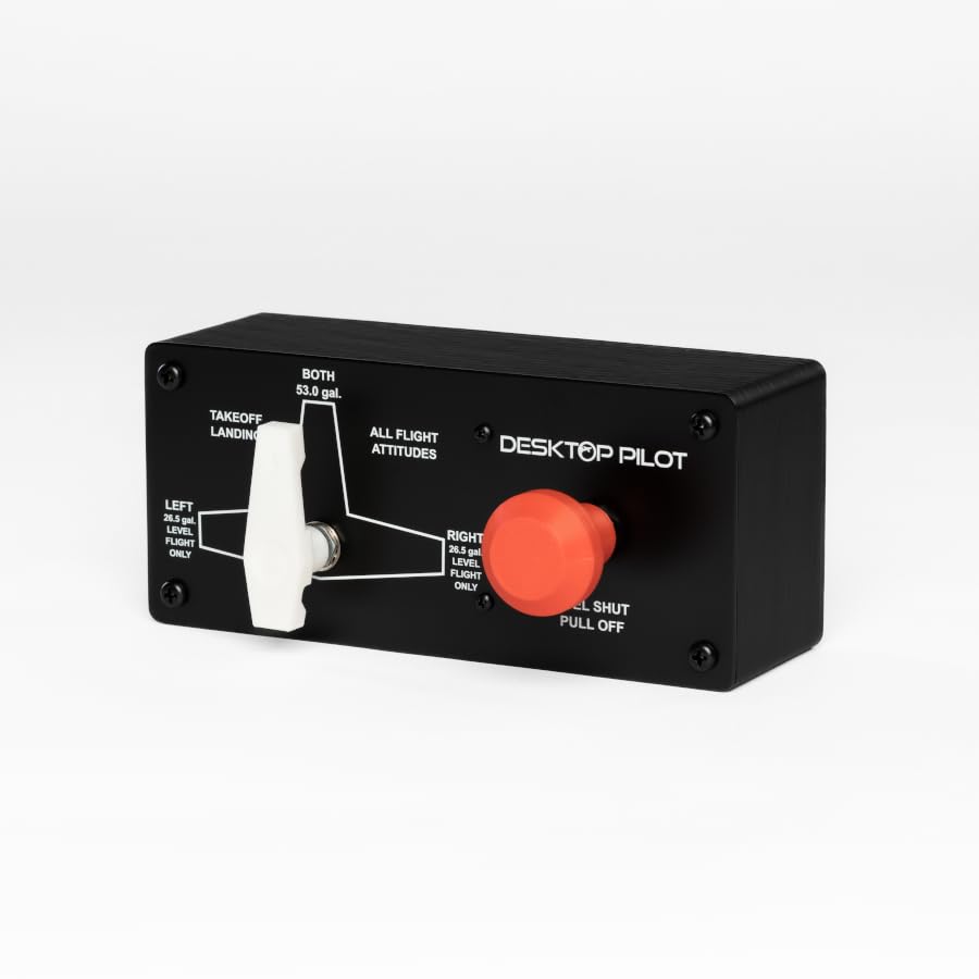 Desktop Pilot - Cessna 172 Fuel Tank Select for Flight Simulators, Black