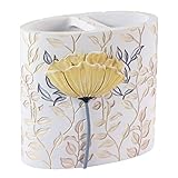 Avanti Linens - Toothbrush Holder, 100% Hand-Painted Resin Bathroom Accessories, Floral Home Decor (Marielle)