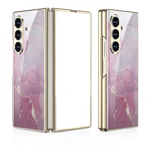 Coque Galaxy Fold7 en verre trempé mauve rose pour Samsung Z Fold 7