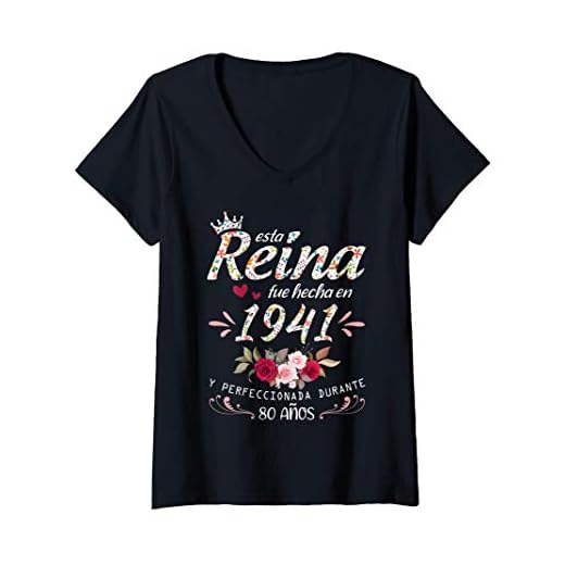 Mujer 80 Años Cumpleaños Mujer Regalo Nacido En 1941 Hecho En 1941 Camiseta Cuello V