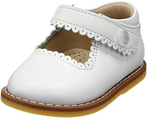 Elephantito Girls European First Walker Shoe, White, 4 Toddler