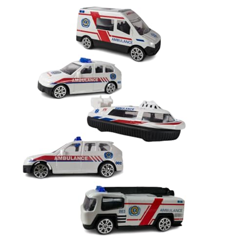 SIGNAL MART Die-cast Ambulance Toy Car with Pullback- Friction Powered Wheels - Heavy Duty Alloy Metal Rescue Vehicle Toy for Kids & Children Set of 05 (B0CQLH4PLP) Amazon Price History, Amazon Price Tracker