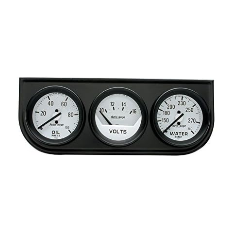 AUTO METER 2327 Autogage Mechanical Oil/Volt/Water Gauge with Black Console, 2.3125 in. Cover