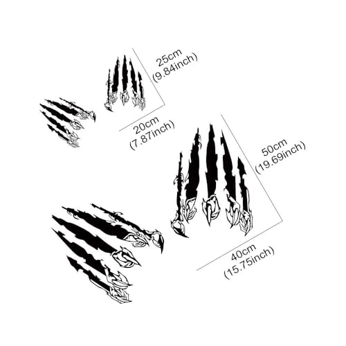 Autocollants voiture griffe de bête argent mat 25cm stickers latéraux imperméables - 7