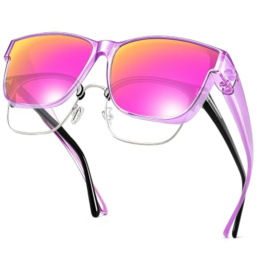 Image of URUMQI Polarized Sunglasses Fit Over Glasses for Men Women, Oversized Square Sun Glasses UV400 Protection
