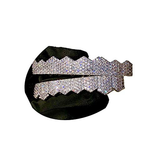 Shop-Igold 14K 1.2 Ct Cz Set 8 Teeth Joker White Grillz For Mouth Top Bottom Hip Hop Teeth Grills For Teeth Mouth Grillz For Mouth Top Bottom Set Barik (Silver) #TOP21