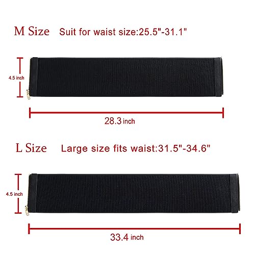 CHIC DIARY Womens Wide Elastic Waist Belt for Dress Ladies Vintage Stretch Cinch Belt Waistband with Zipper4