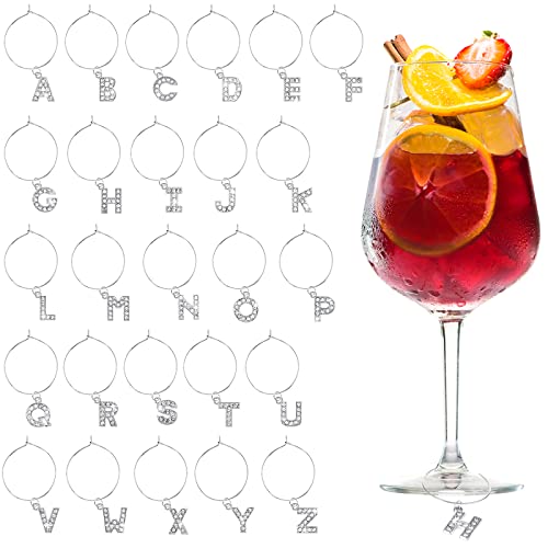 Breloques de lettres en métal Junkin avec anneaux pour marquer les verres de cocktail