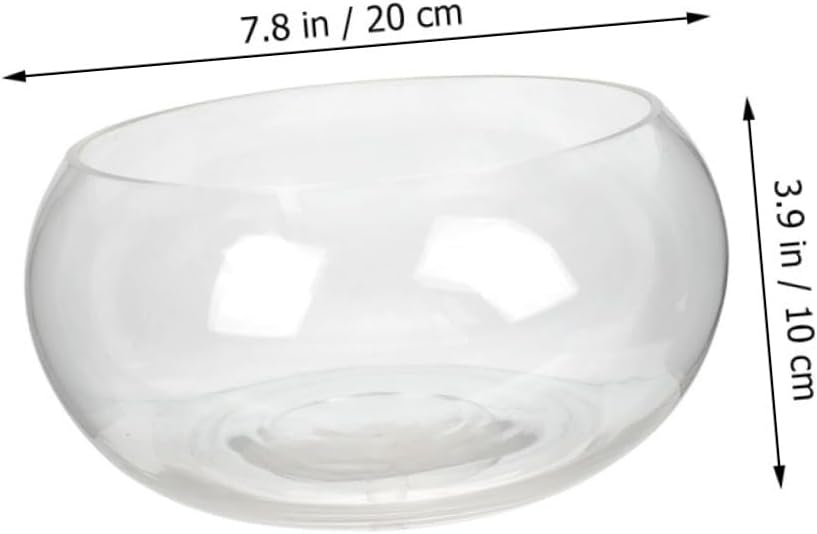 ORFOFE Glass Fish Bowl Stylish Desktop Aquarium for Fish Shrimp Turtle and Crab Compact Plant Terrarium for Home Decor