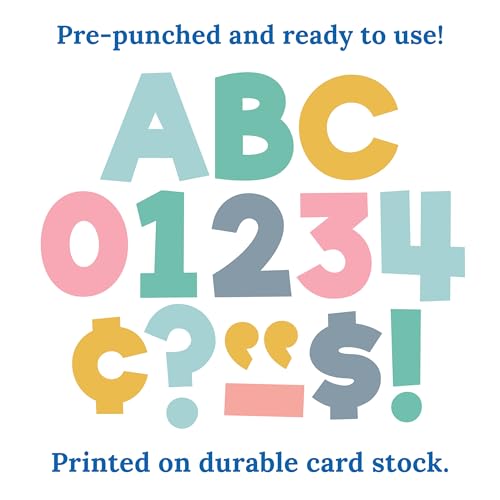 Image of Carson Dellosa Boho Combo Pack 219-Piece Prepunched Bulletin Board Decorations, 4 inch Colorful Letters, Numbers, and Symbols for Party, Back to School Decorations, and Classroom Decor