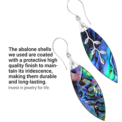 Shop Lc Stylish Dangle Drop Earrings 925 Sterling Silver Abalone Shell Fashion Beach Jewelry Unique Gifts For Women Costume Jewelry For Women Birthday Gifts (01 -Abalone) #TOP4
