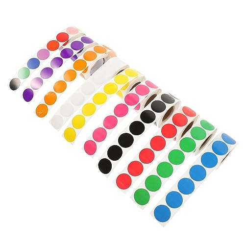 STOBOK 10rolls Bright Dot Stickers Round Labels for Organizing Classroom and Home Use Self-Adhesive Label Stickers
