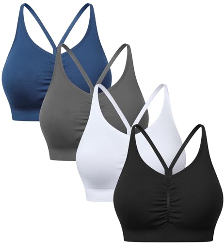 GXXGE Y Back Sports Bras for Women High Impact Spaghetti Thin Strap Fitness Gym Activewear Workout Yoga Bra