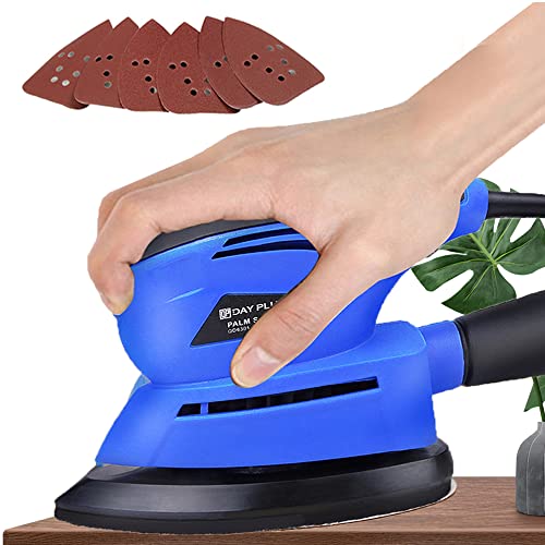 Electric Mouse Sander, Detail Mouse Sander, 130W Handhled Sanding Machine Small & Compact for Sanding Smoothing Dressing Polishing, 6X Sanding Paper Included