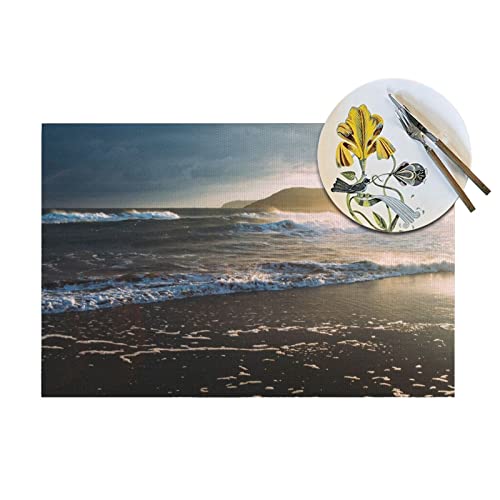 Set de table résistant à la chaleur paysage marin lot de 4 napperons