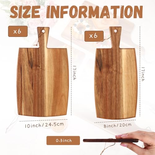 Tablas de cortar Layhit de madera de acacia, 12 piezas miniatura 2