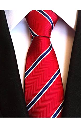 Luckyvestir Men\'s 3.15\" Stripe Ties Classic Check Business Necktie for Husband Father Valentine\'s day Father\'s Day Gift - Thumbnail 2