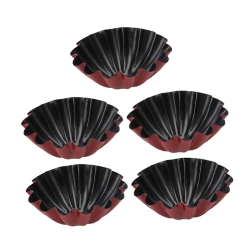 OFFSCH Stainless Steel Egg Tart Molds 5 Pack Cake Baking Molds for Pudding Sturdy Easy to Use