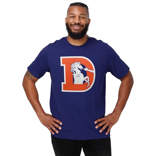FOCO Denver Broncos NFL Mens 1993 Retro Logo T-Shirt - Team Navy - XL