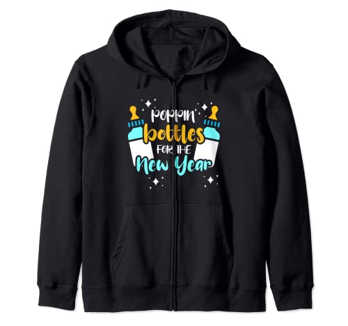 Botellas Poppin para el Año Nuevo Feliz Año Nuevo Fiesta Sudadera con Capucha