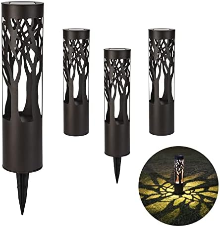 Illuminate Your Garden with These 5 Must-Have Solar Bollard Lights 3 PUMPSUN 4Pack Solar Pathway Lights Outdoor, Landscape Lighting Dust to Dawn Solar Lights for Garden Decor, Metal Path Lights Solar Powered for Yard Lawn Patio Walkway Warm Yellow