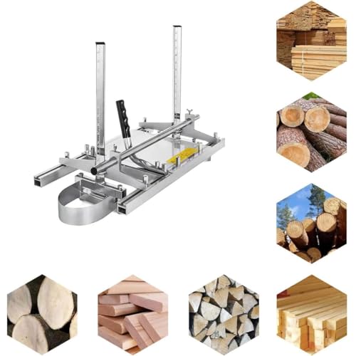 Jxyq Fresatrice Portatile Con Motosega, Segheria Per Il Taglio Del Legname Con Barra Di Guida E Guanti, Struttura In Acciaio E Alluminio, Per Falegnami E Costruttori - 3