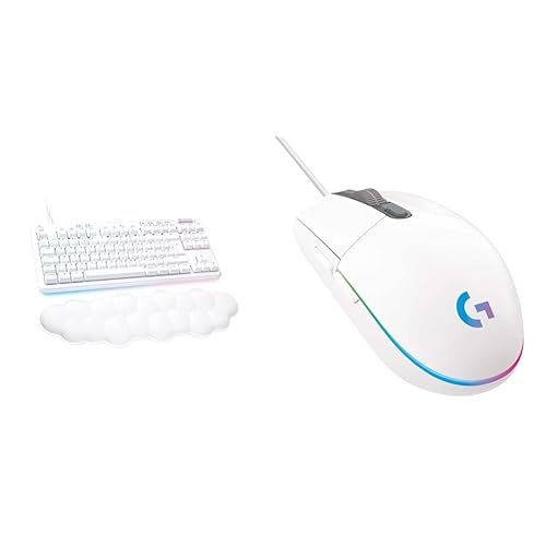 Logitech G G713 Wired Mechanical Gaming Keyboard with LIGHTSYNC RGB Lighting, White Mist & 203 LIGHTSYNC Gaming Mouse with Customizable RGB Lighting, 6 Programmable Buttons, White
