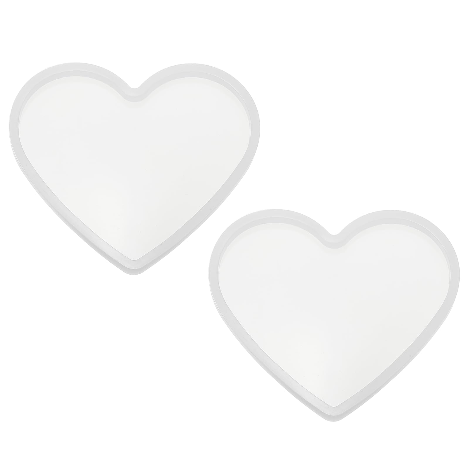 sourcing map 2 Pcs Coaster Silicone Casting Mould, 10x8cm/4x3.2in Heart Shape Epoxy Casting Resin Mould Tools for Resin Coaster Home Decor DIY Craft Handmade Colorful Amber Handicraft