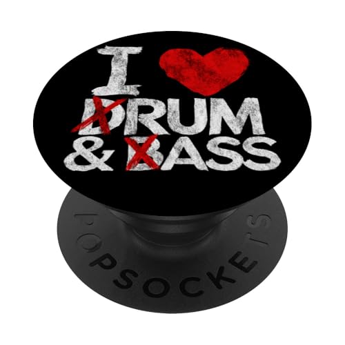I Love Drum And Bass Rum & Ass Vintage PopSockets PopGrip Adhesivo