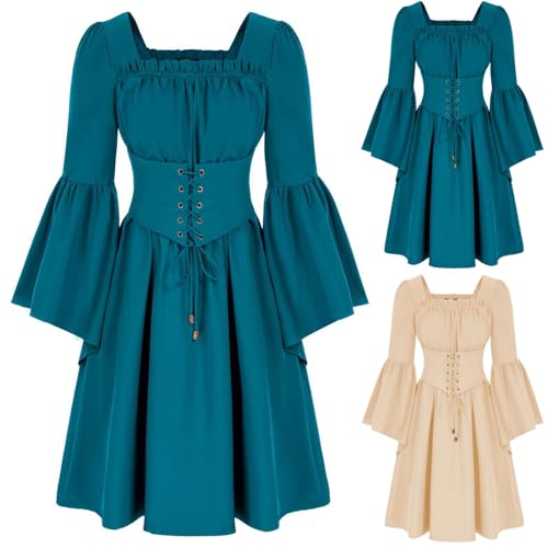 Robe médiévale victorienne d'exception avec corset renaissance élégant