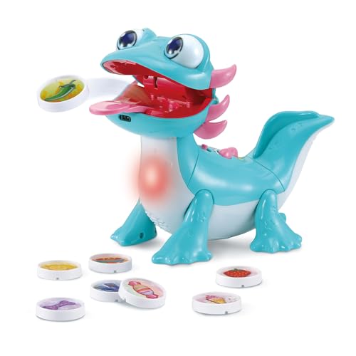 VTech - Zébulon, Mon Compagnon Glouton, Animal Interactif Axolotl Qui Parle, Chante, Mange et Réagit, Découverte en Couleurs des Émotions, Jouet Éducatif,...