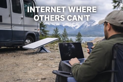Image of Dish Mini 2026 Portable Satellite Internet Kit - Phased-Array Antenna with Integrated Wi-Fi Router - High-Speed Connectivity for RV, Camping, Remote Work & Off-Grid Travel