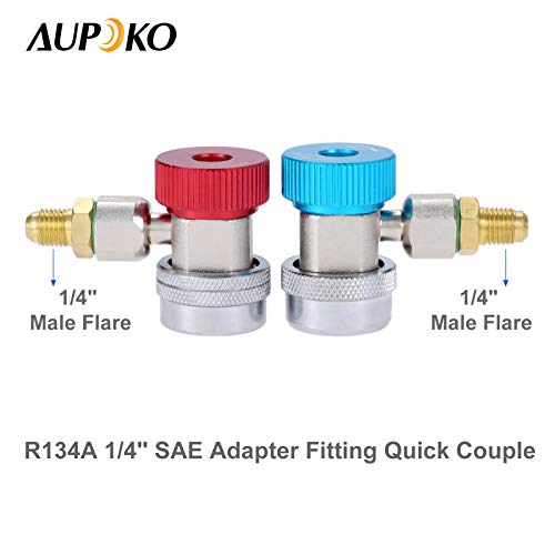 Aupoko Ac R134A Adapters Quick Couplers With Can Tap Valve Kit, Adjustable R134A Adapter Fittings Quick Coupler, R134A Can Tap Valve Refrigerant Dispenser With Tank Adapter And Valve Core Remover Kit #TOP2