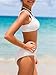SOLY HUX Girl's V Neck Ring Linked Bikini Sets Bathing Suits Two Piece Swimsuit Solid White 12-13Y