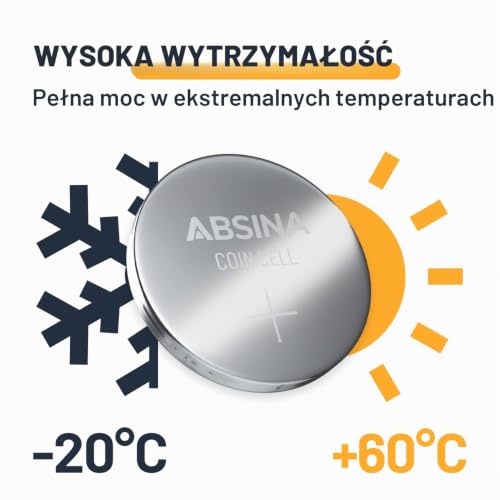 ABSINA Zestaw 48 baterii guzikowych alkalicznych i litowych - 4x AG1 LR621, AG3 LR41, CR2016, CR2025 / 8x AG4 LR66, AG10 LR1130, AG13 LR44, CR2032-1,5V i 3V baterie guzikowe zabezpieczone przed
