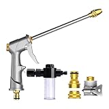 Car Pressure Washer - Schiuma Bottle Feature, 11 inch External Manual Device, Weatherproof Garden Lawn Maintenance Component, Durable Silver Fastener | Utility Tool for Car &