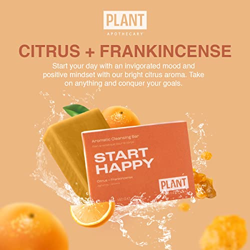 Plant Apothecary Soap Bar With Patchouli And Frankincense By - Start Happy 5Oz Aromatic Body Bar With Moisturizing Shea Butter And Jojoba Oil To Help Heal Damaged And Dry Skin #TOP5
