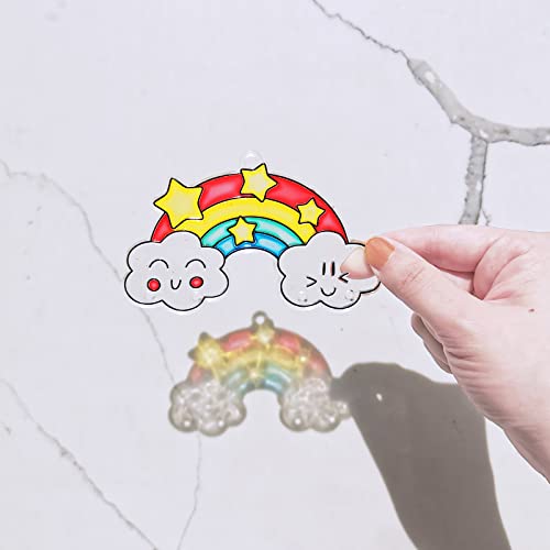 Winlyn 24 Sets Rainbow Suncatchers Ornaments Decorations Diy Window Paint Art Suncatchers Craft Kits Hanging Rainbow Sun Catchers For Kids Spring Summer Home Classroom Party Activity Art Project #TOP2