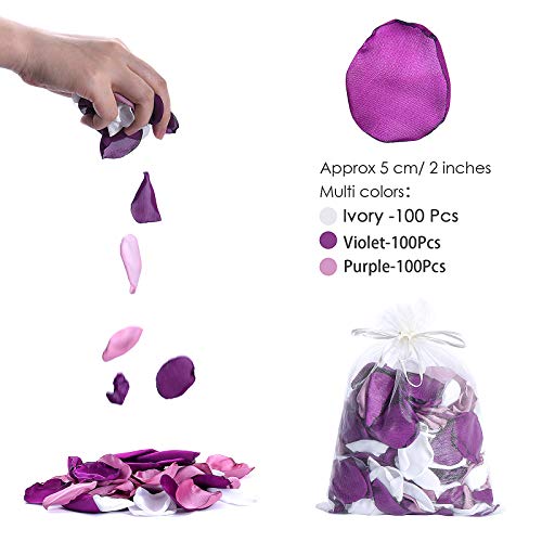 Neaticoo Artificial Silk Rose Petals 300Pcs Reusable Fake Purple Flower Petals For Wedding Anniversary Romantic Night Valentines Party Dinner Table Decoration #TOP1