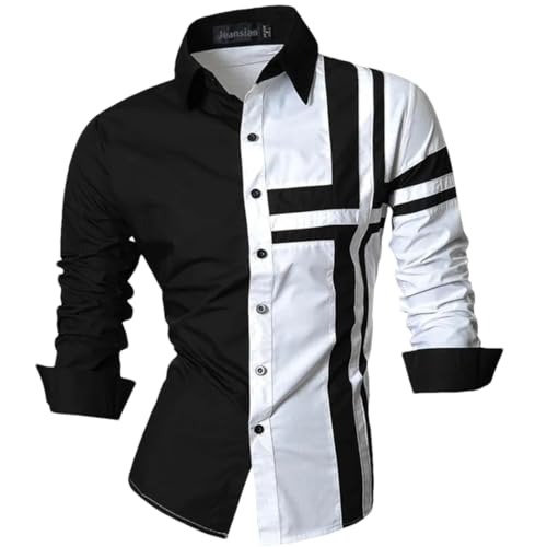 Men Casual Single Breasted Shirt Regular Solid Long Sleeve Office Shirt