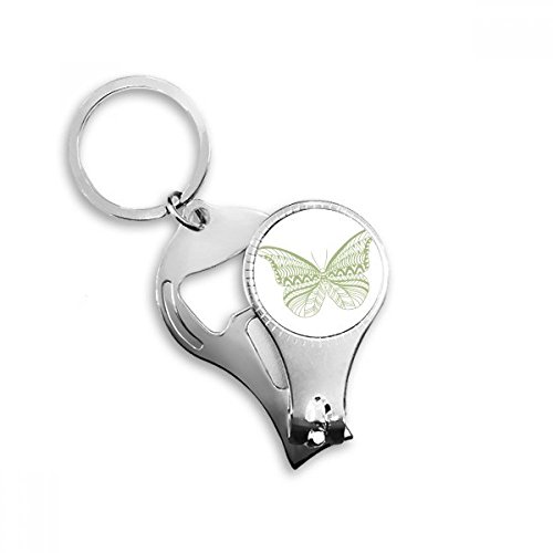 Porte-clé papillon métal vert multifonction ouvre-bouteille et keychain auto - 2