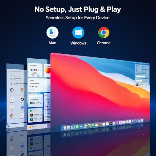 Image of 14 inch Laptop Screen Extender, Ultra-Slim 0.17 inch FHD 1080P IPS Portable Monitor for Laptop, USB C /HDMI Plug & Play, Fits 13 inch-17.3 inch Laptops, Work with Windows /Mac /Chrome,