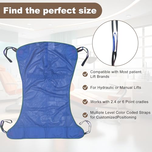 Patient Lift Sling-Transfer Blanket for Bed Positioning and Lifting-Large Medical Device for Bariatric, Nursing, Caregiver, Elderly, Disabled, Full Body and Bedridden - Mesh with Handles (L) - Image 4